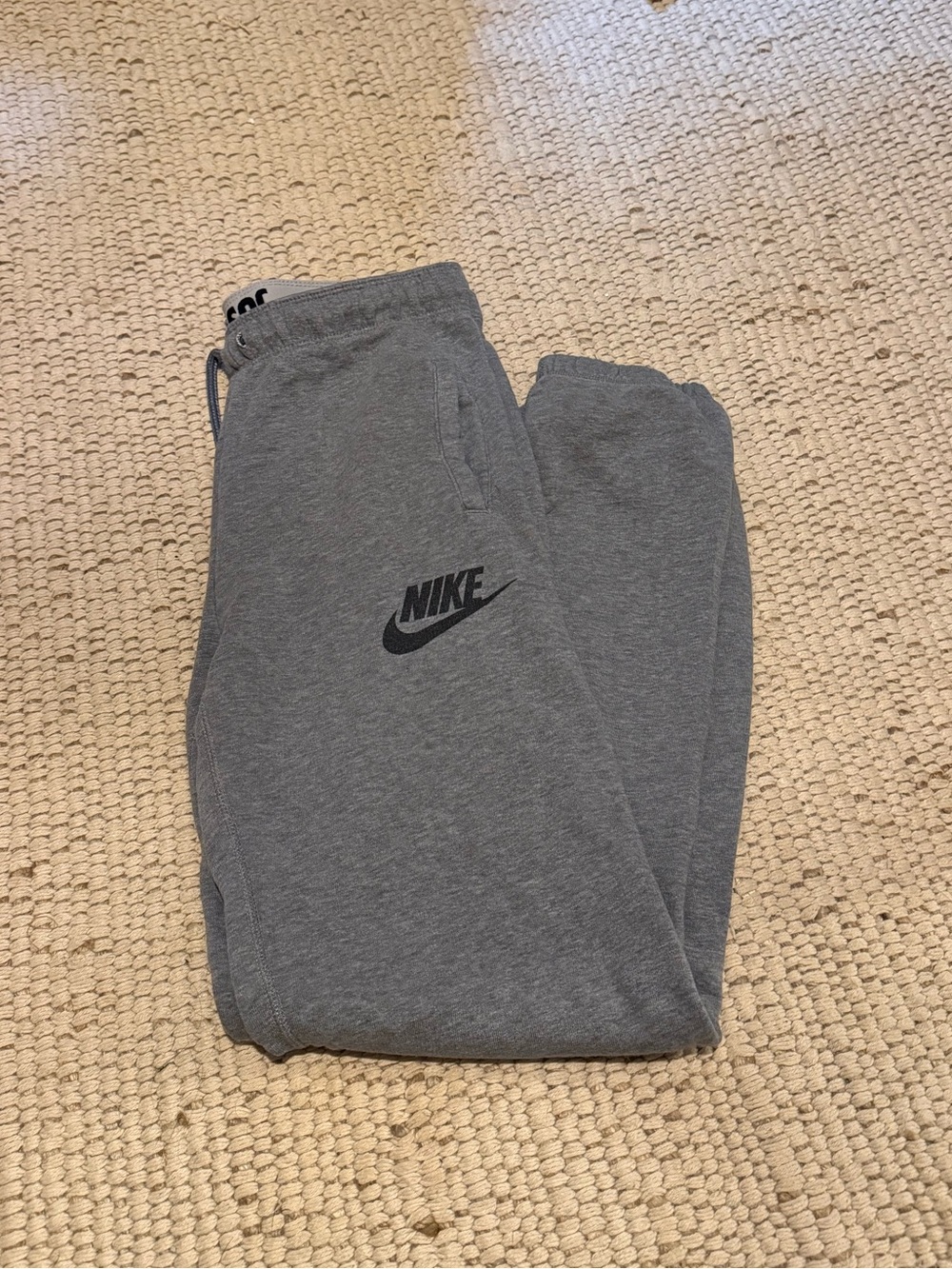 Nike Gray Kids Sweatpants with Black Logo